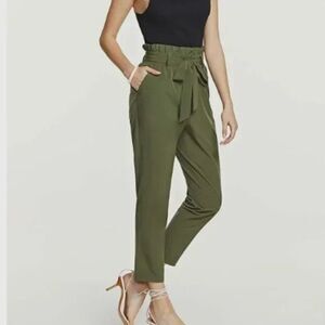 NWOT Brandy Blu Women’s Trousers High Waist Tapered Leg Olive Size M